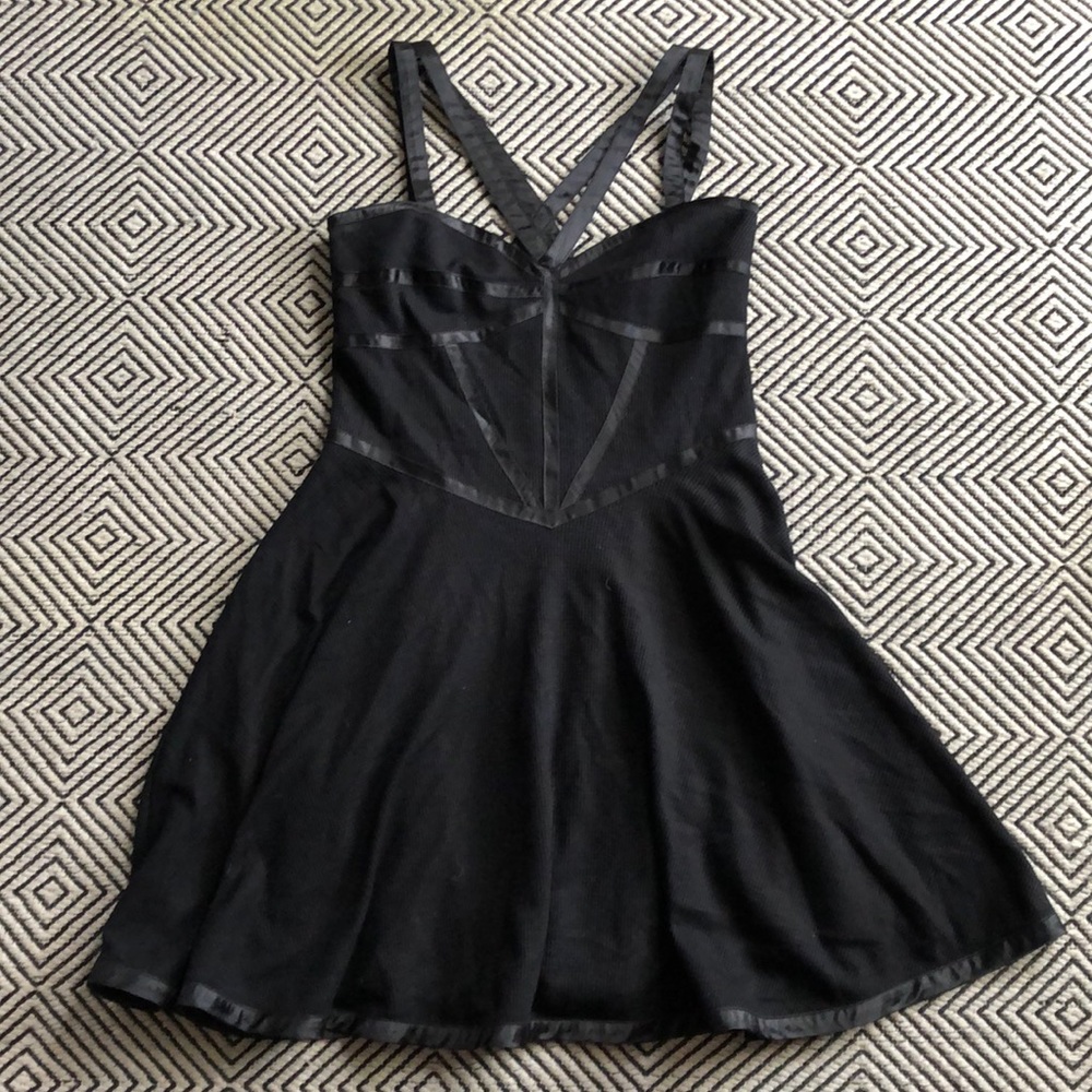 Black Strappy Cage Dress